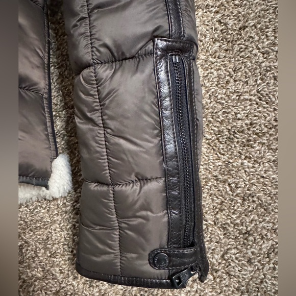 Emiliano Zapata Shearling & Leather Puffer Jacket Size 56 - Picture 12 of 15